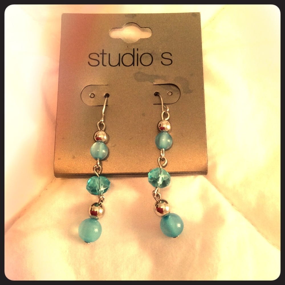 NWT Aqua blue Studio tassel earnings